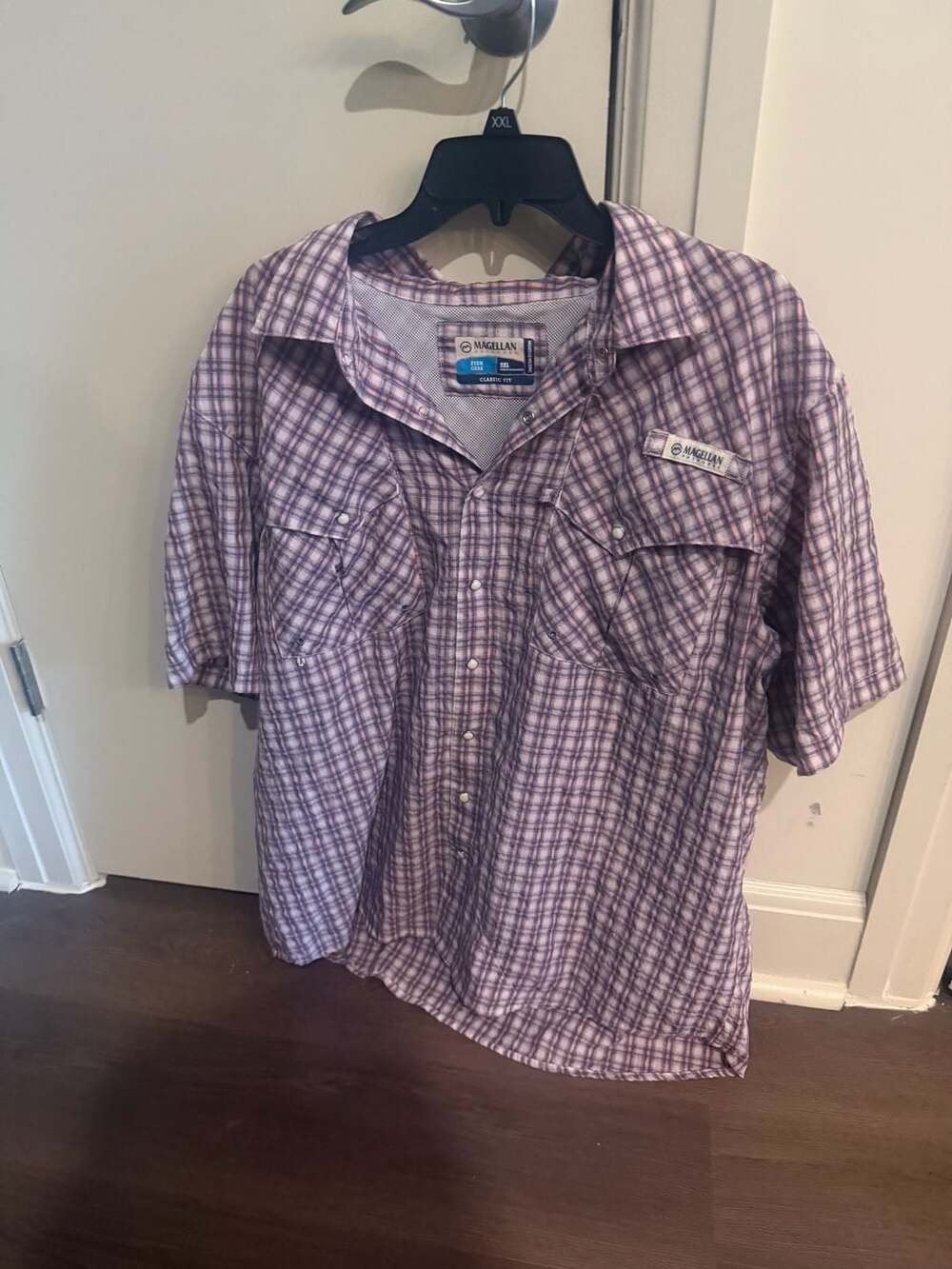 Magellan Outdoors Fish Gear Plaid Short Sleeve Shirt 2XL